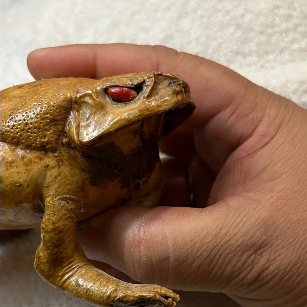 Realistic Brown Toad Ornament for Reptile Enclosures